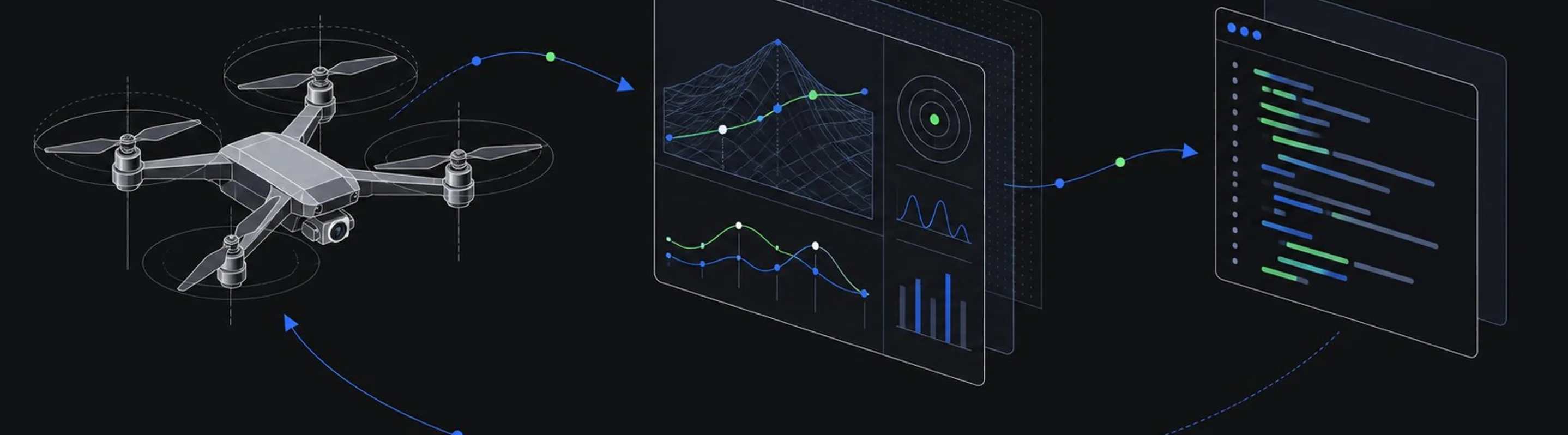 Flight data from DroneForge's drones flowing into analysis and code